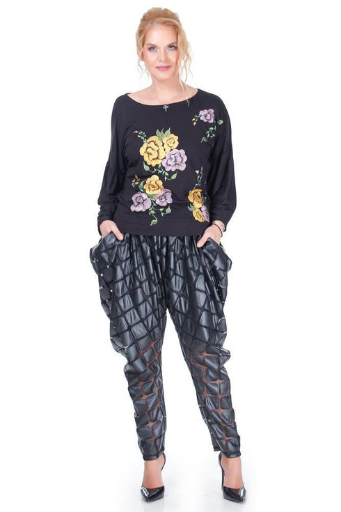 Bluza jerse negru pictat  Liza Panait Liza Panait Online Boutique